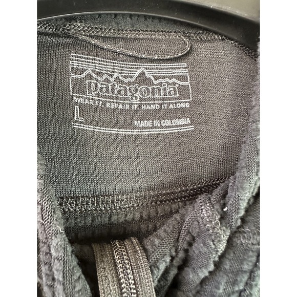 Patagonia R1 Fleece Pullover Hoody Half Zip Black Waffle Lightweight Men's Large - Picture 8 of 16